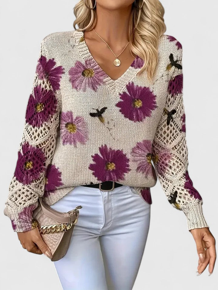 Aurélie | Elegant sweater with floral pattern