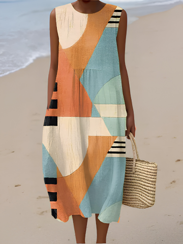 Iris™ Geometric Midi Dress
