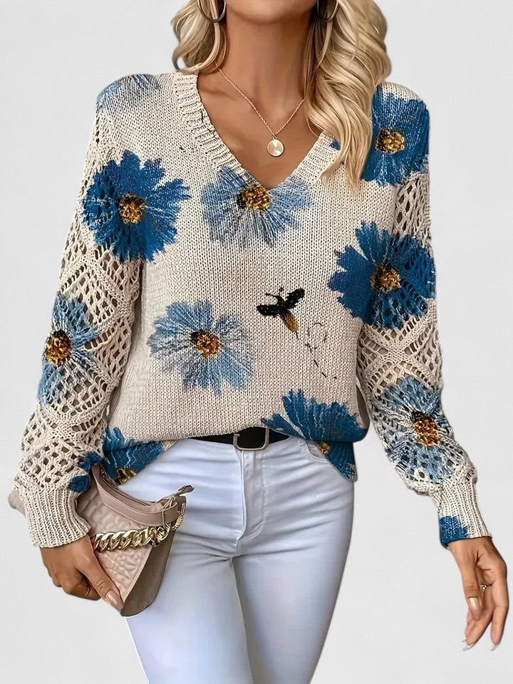 Aurélie | Elegant sweater with floral pattern