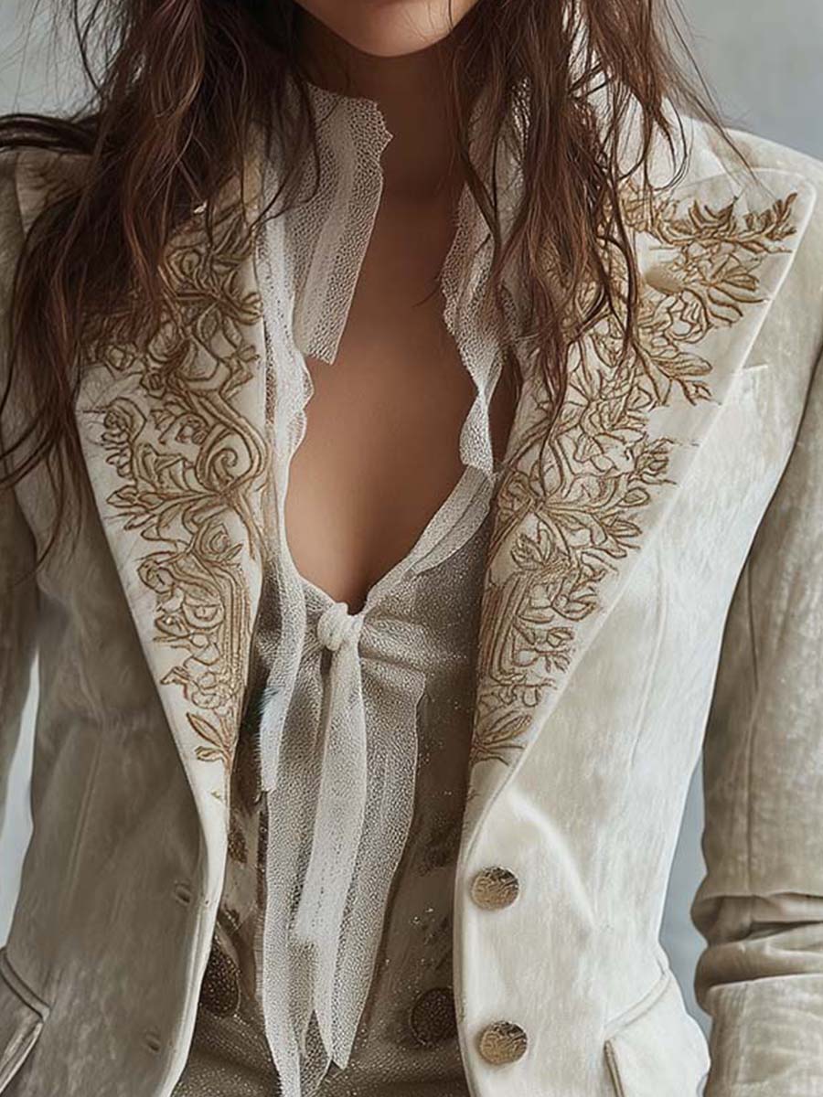 Amberly™ | Embroidered Tailored Blazer