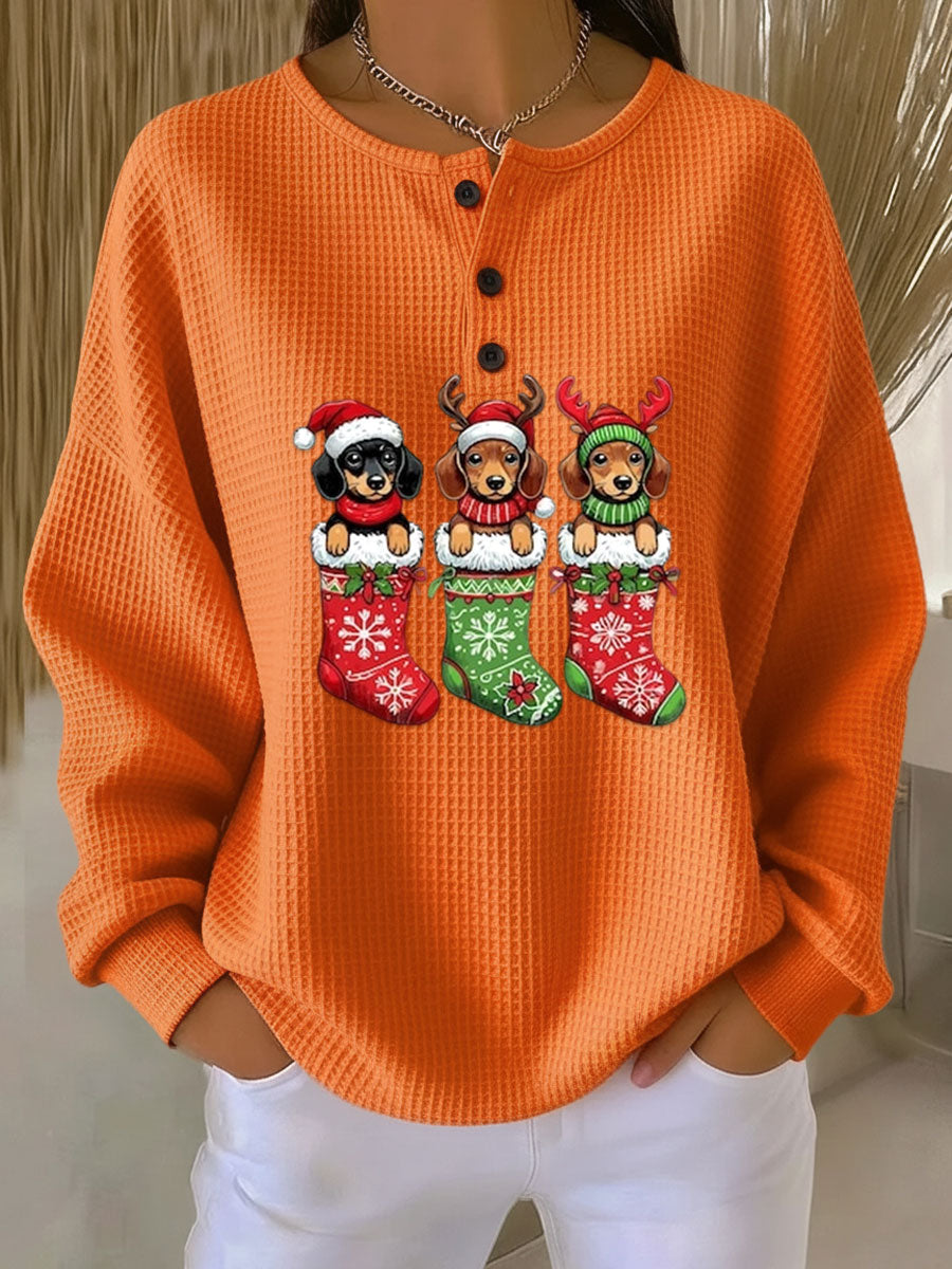Grethe | Vintage Christmas Sweater with Dog Motif
