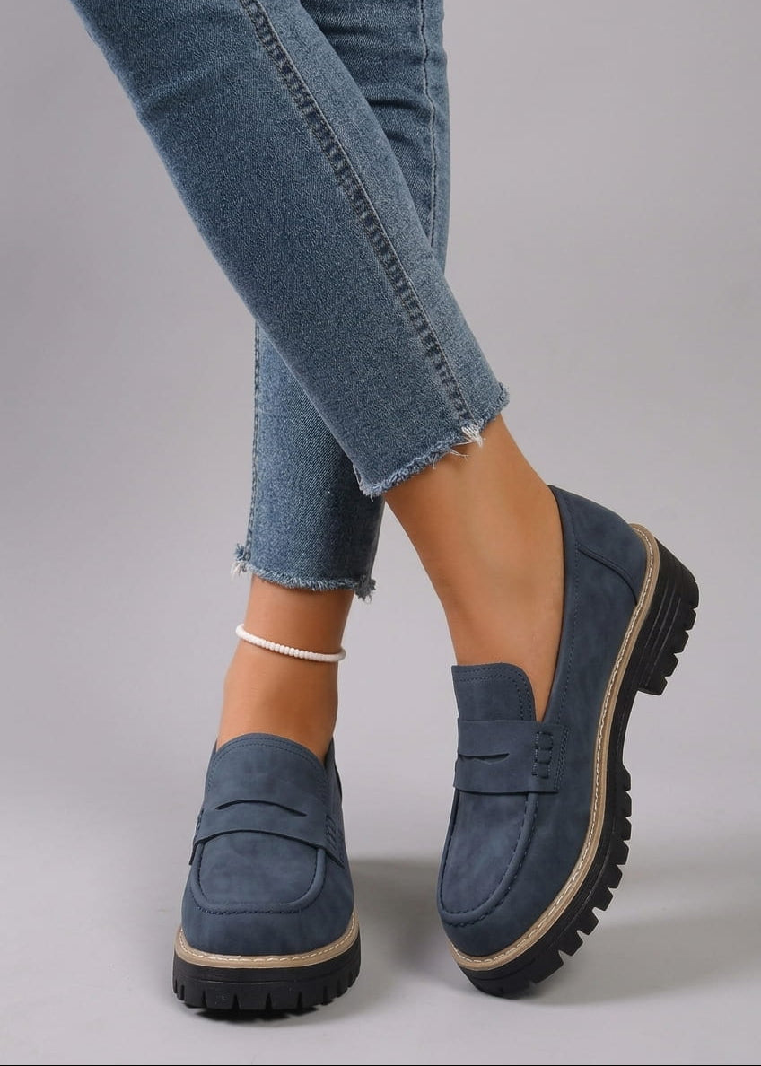 Elsa | Suede-Look Lug Sole Loafers