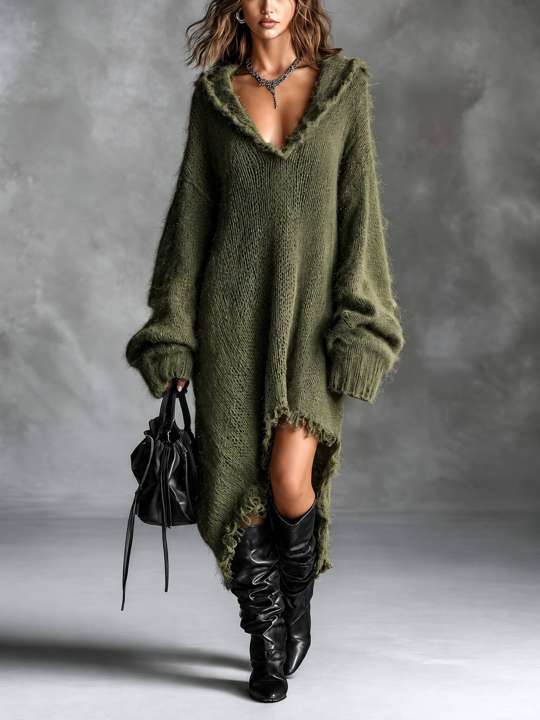 Harper | Hooded Midi Dress