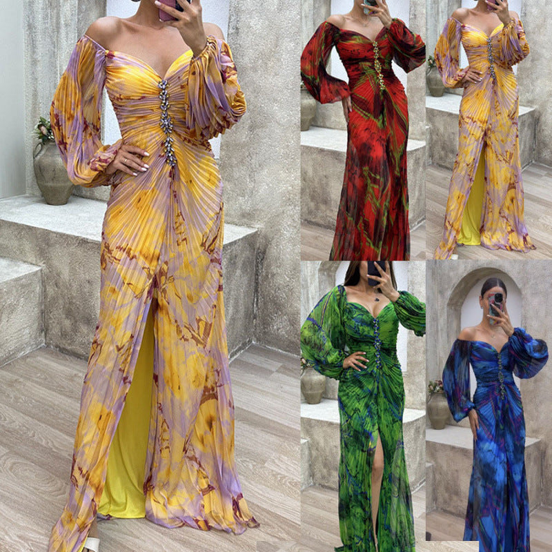 Embellished Ruched Maxi Dress