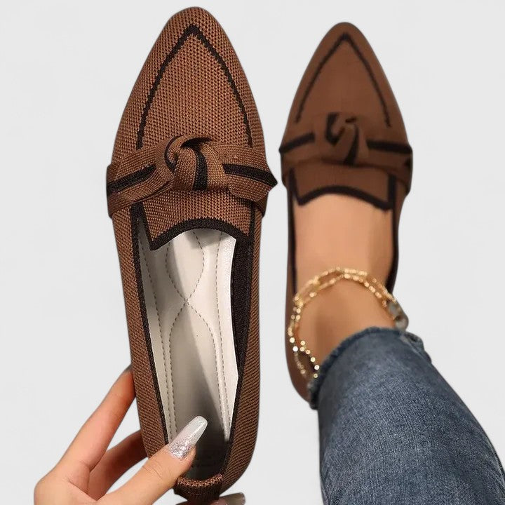 Madeline | Comfort Flat Loafers with Braided Bow