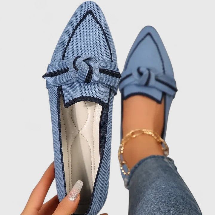 Madeline | Comfort Flat Loafers with Braided Bow