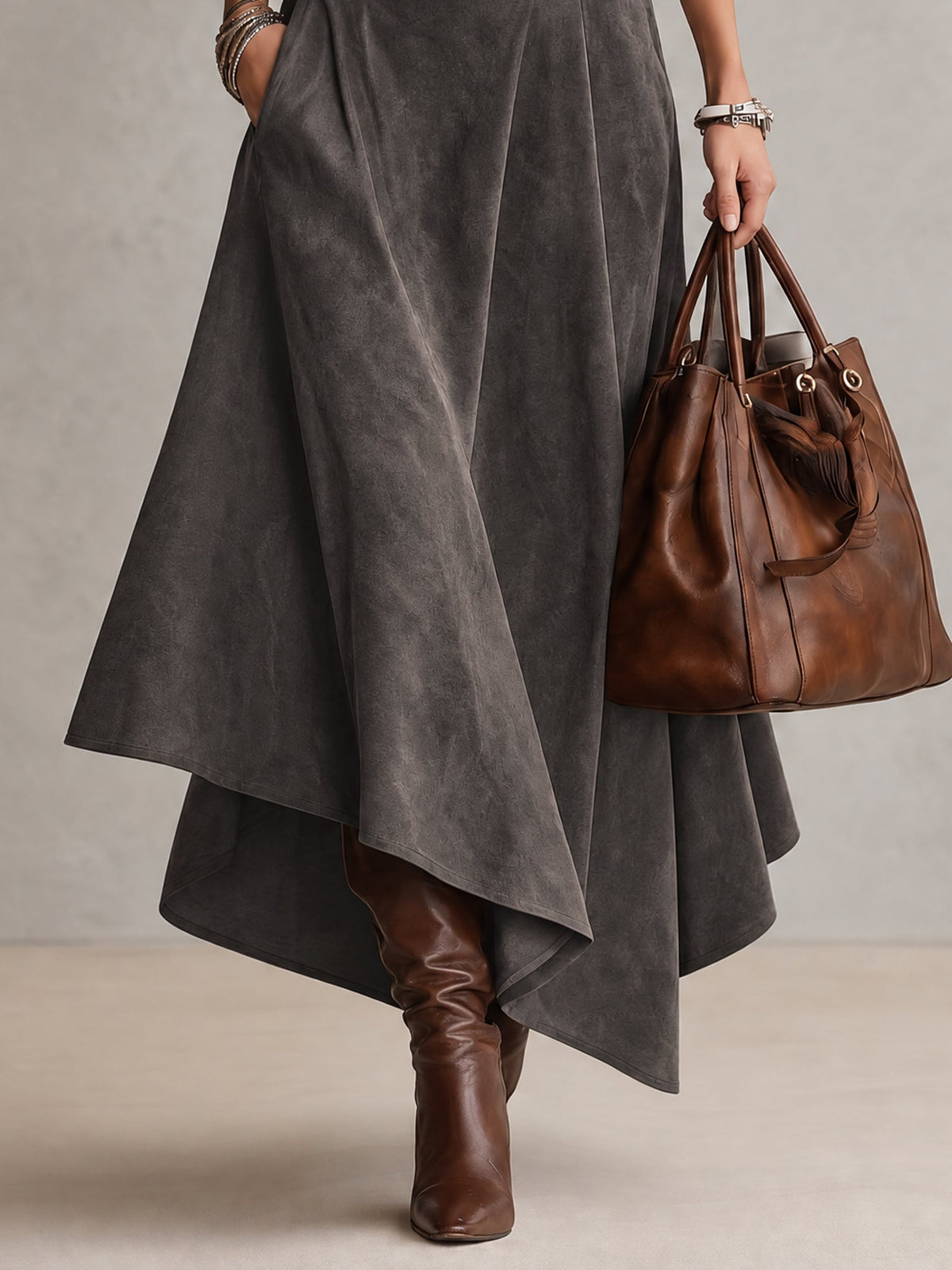 Fabiola | Turtleneck Top & Asymmetric Skirt Set