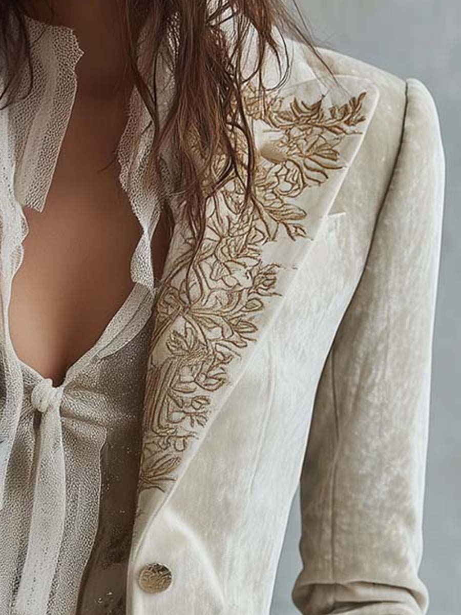 Amberly™ | Embroidered Tailored Blazer
