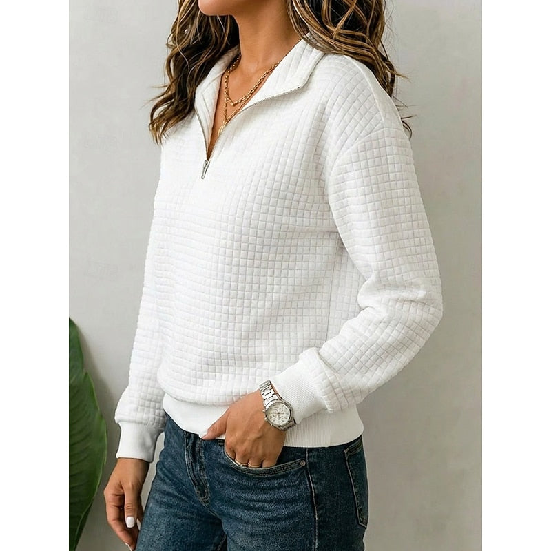 Rowena | Textured Quarter-Zip Pullover