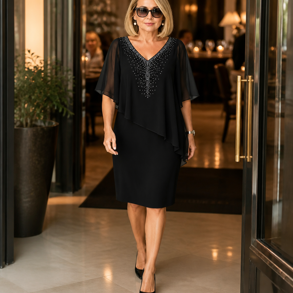 Lynda | Draped Overlay Dress
