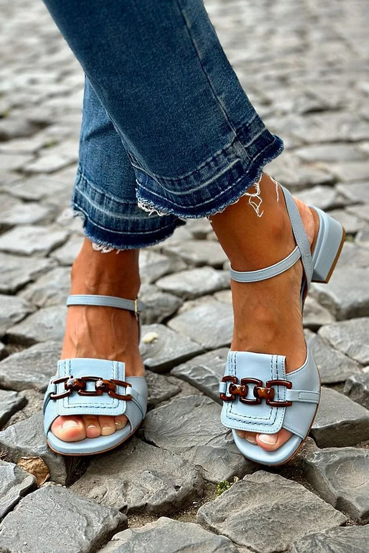 Audrey | Heeled Sandals with Chain Detail
