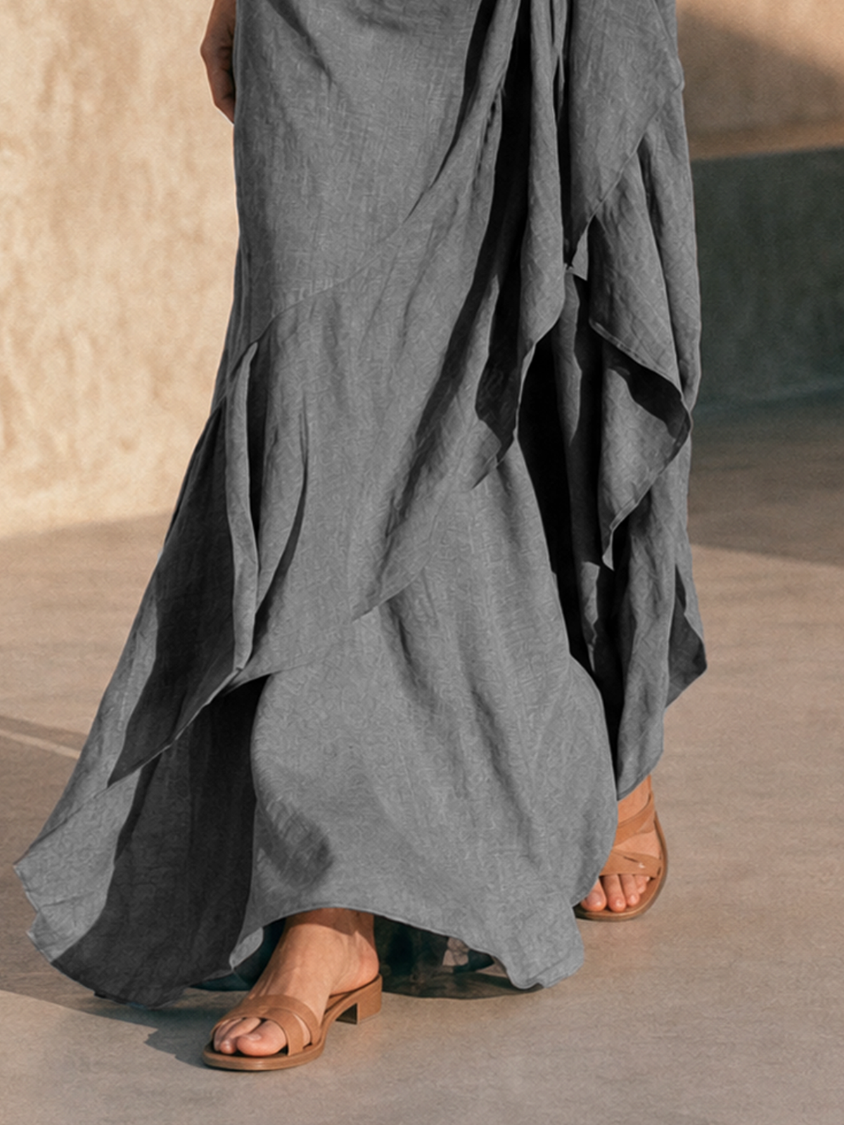 Edwina | Off-Shoulder Ruffle Hem Maxi Dress
