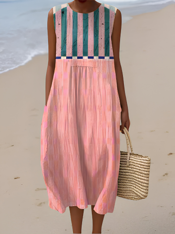 Lily™ Pastel Striped Midi Dress