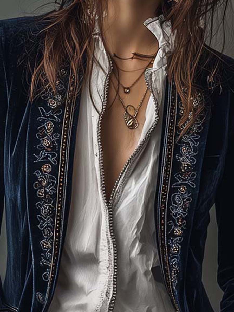 Gabrielle™ | Embroidered Longline Jacket
