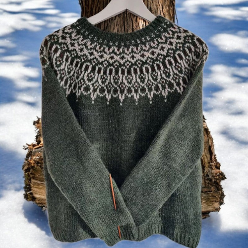 Aurora – Winter Sweater with Simple Knit Detail on the Shoulders