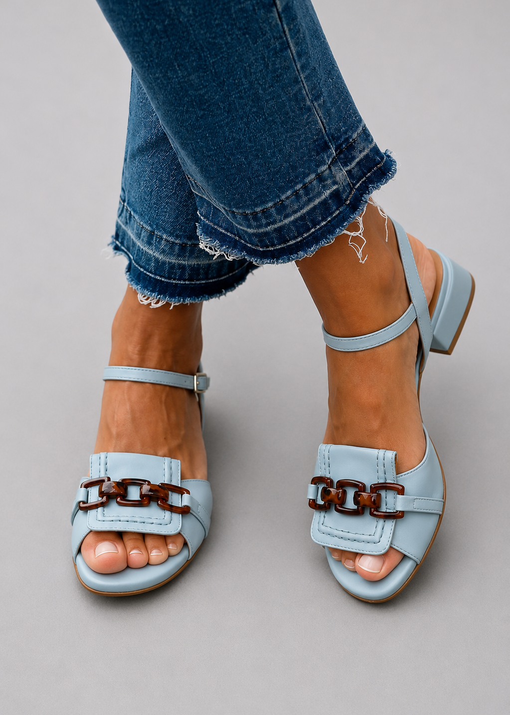 Audrey | Heeled Sandals with Chain Detail
