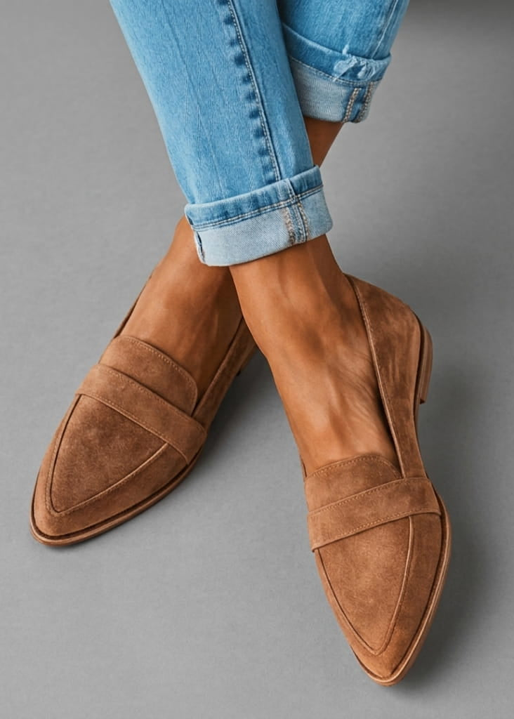 Eleanor | Soft Suede Flat Loafers
