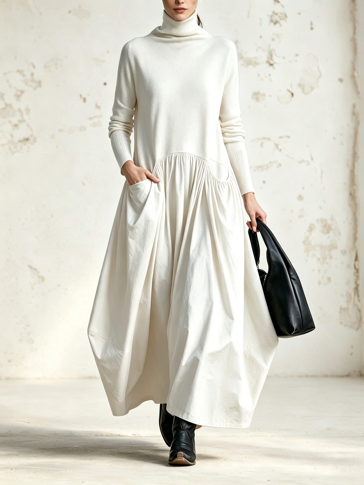 Marguerite | Oversized High-Neck Maxi Dress