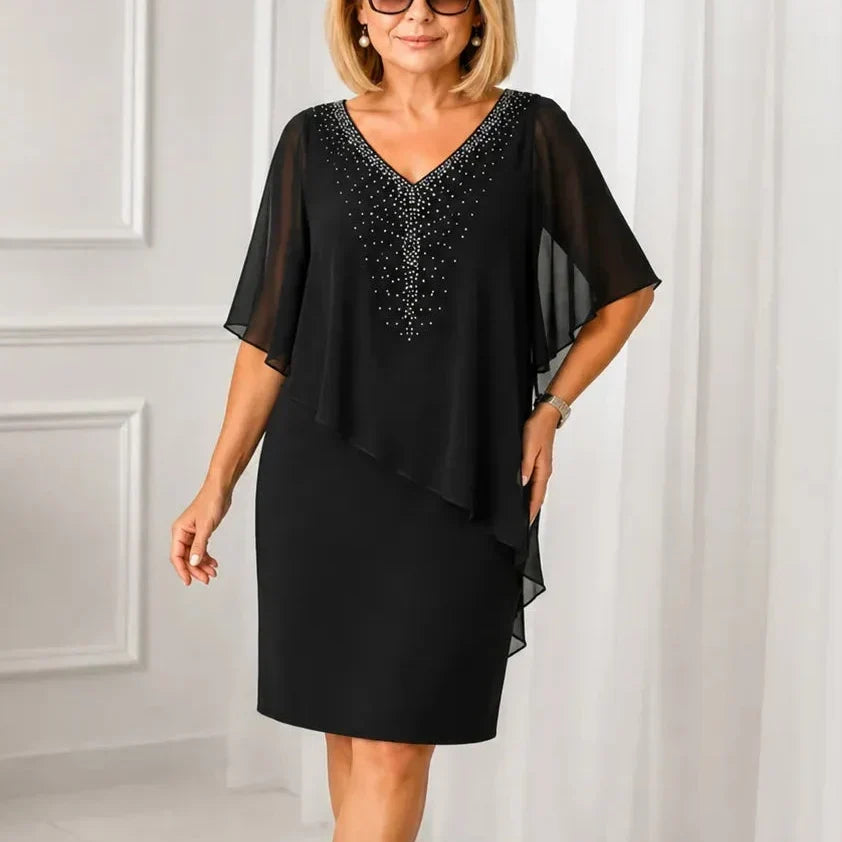 Lynda | Draped Overlay Dress