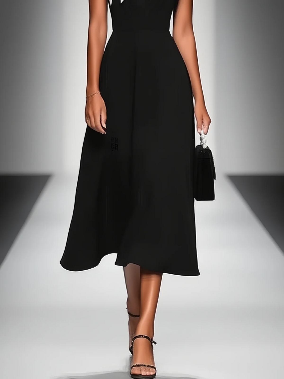 June | Color-Block Square-Neck Midi Dress