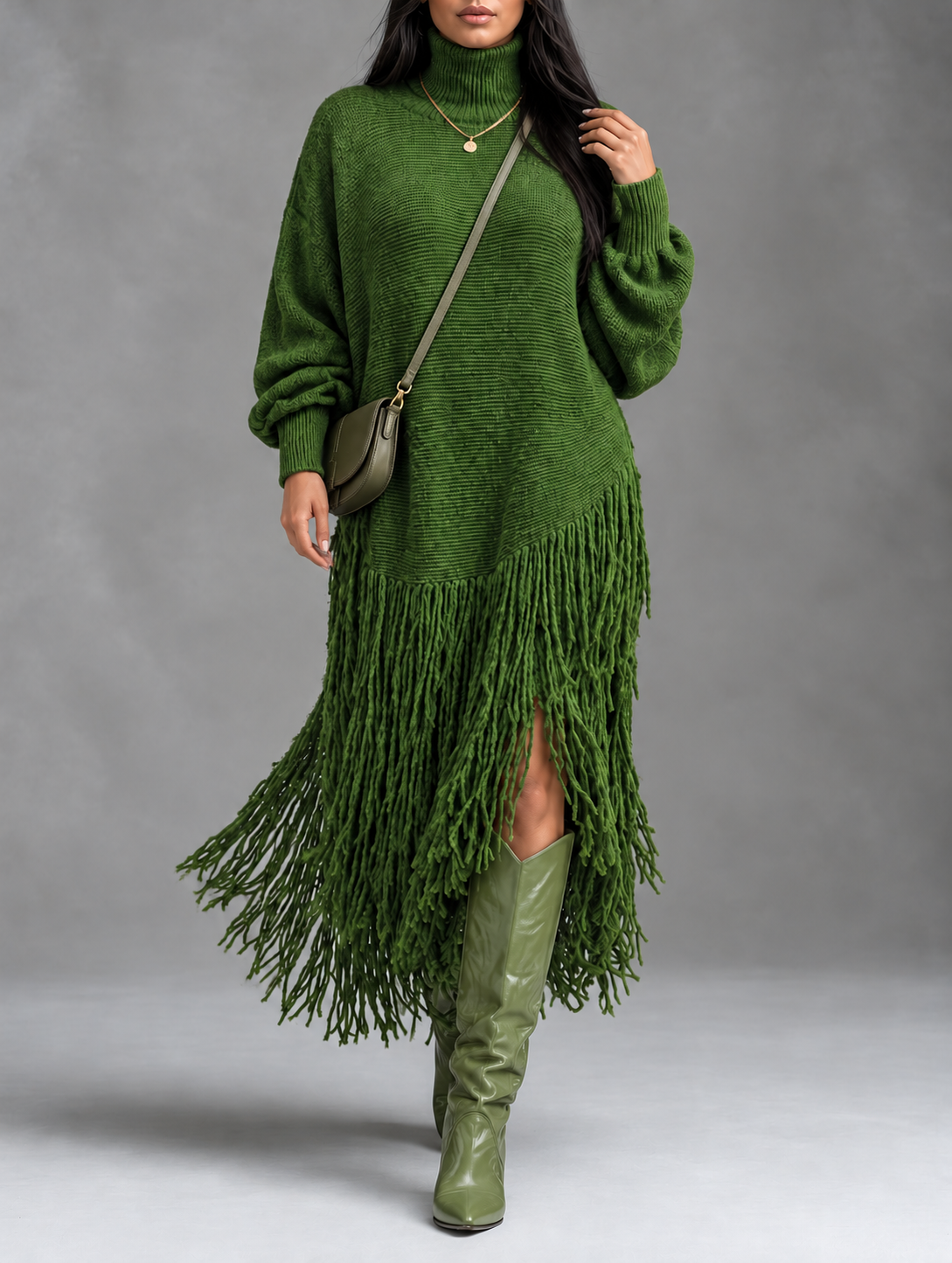 Ginger | Fringe Knit Sweater Dress