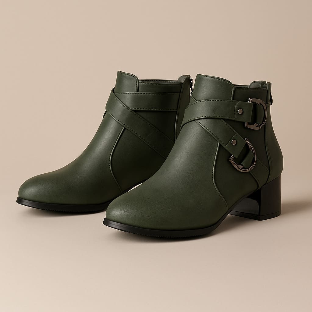 Valara Cross-Buckle Boots