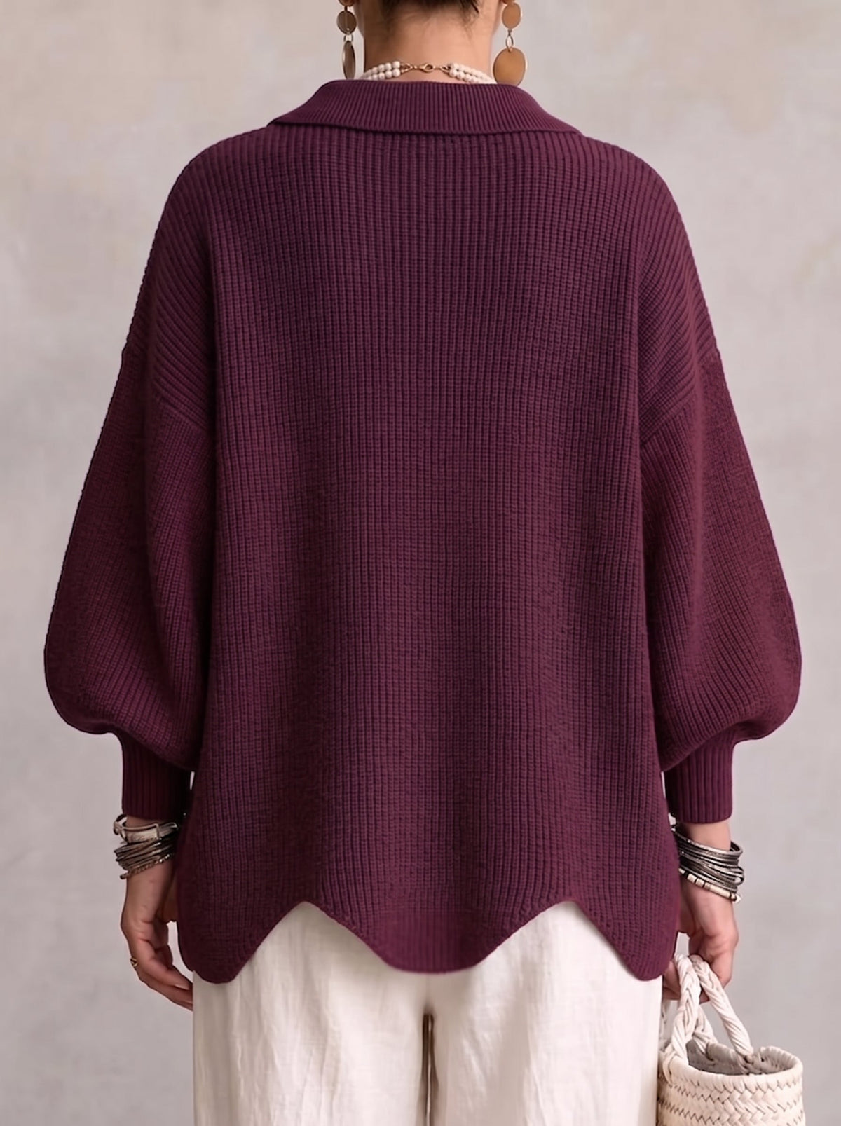 India | Oversized Collared Button Front Cardigan