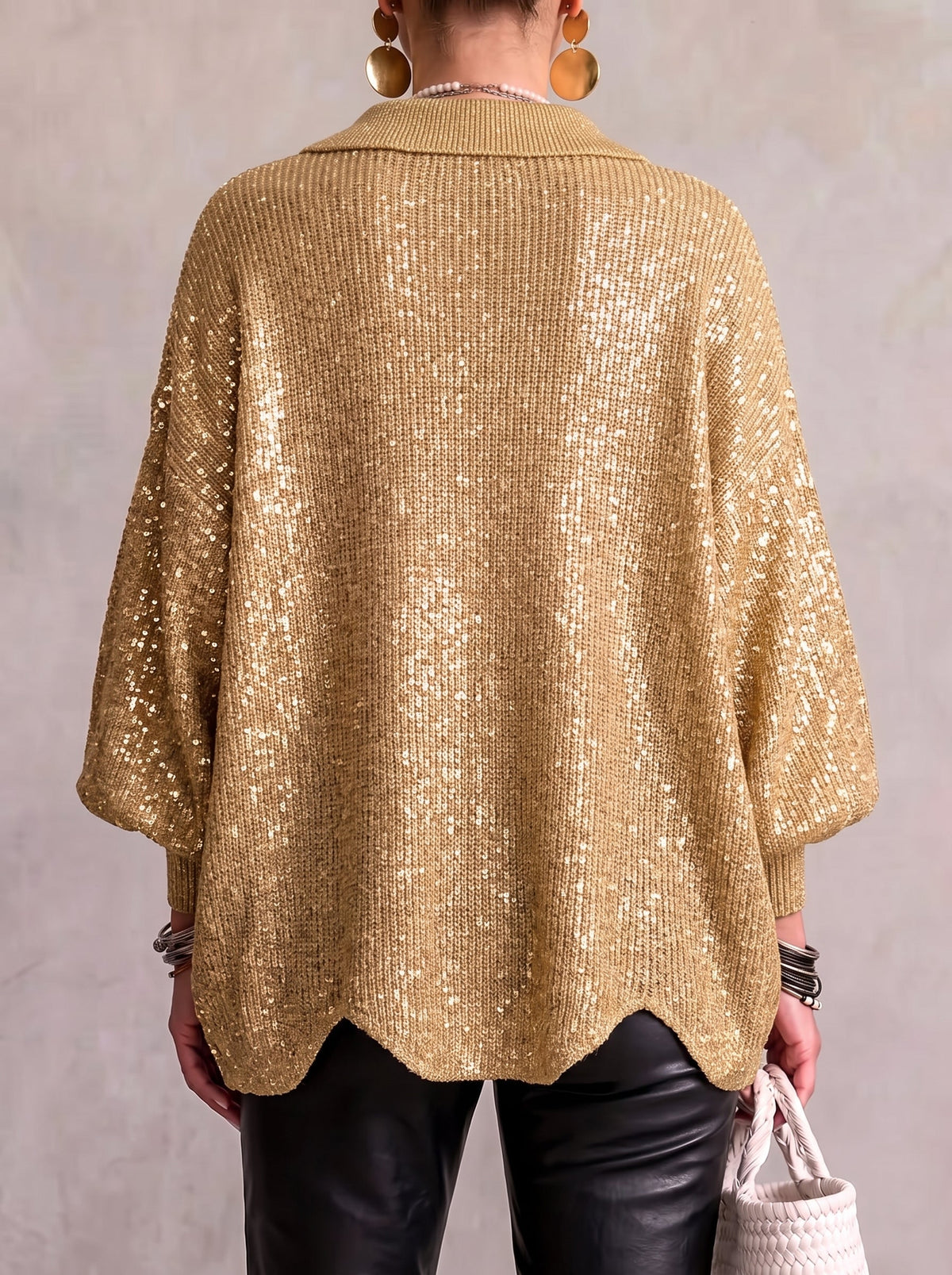 India | Oversized Collared Button Front Cardigan