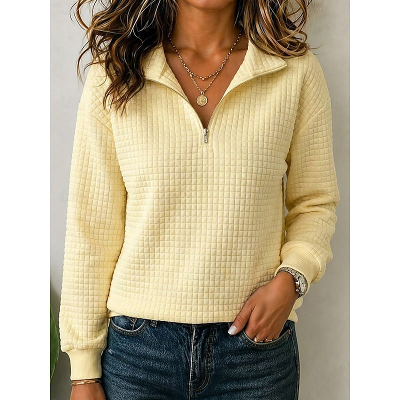 Rowena | Textured Quarter-Zip Pullover
