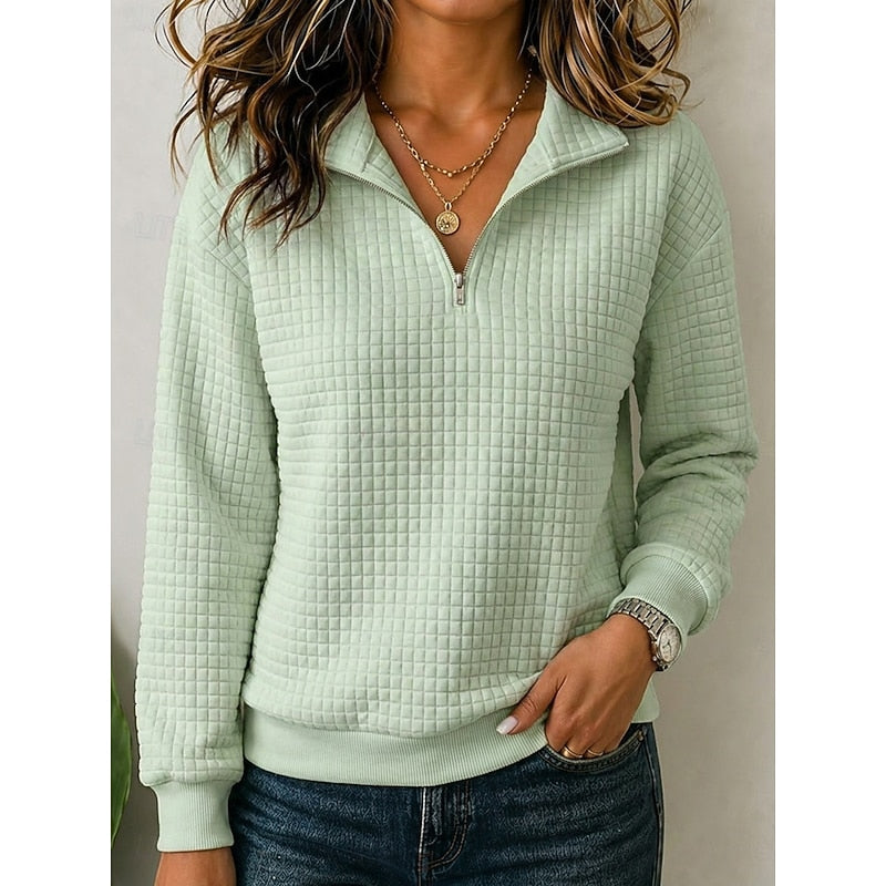 Rowena | Textured Quarter-Zip Pullover