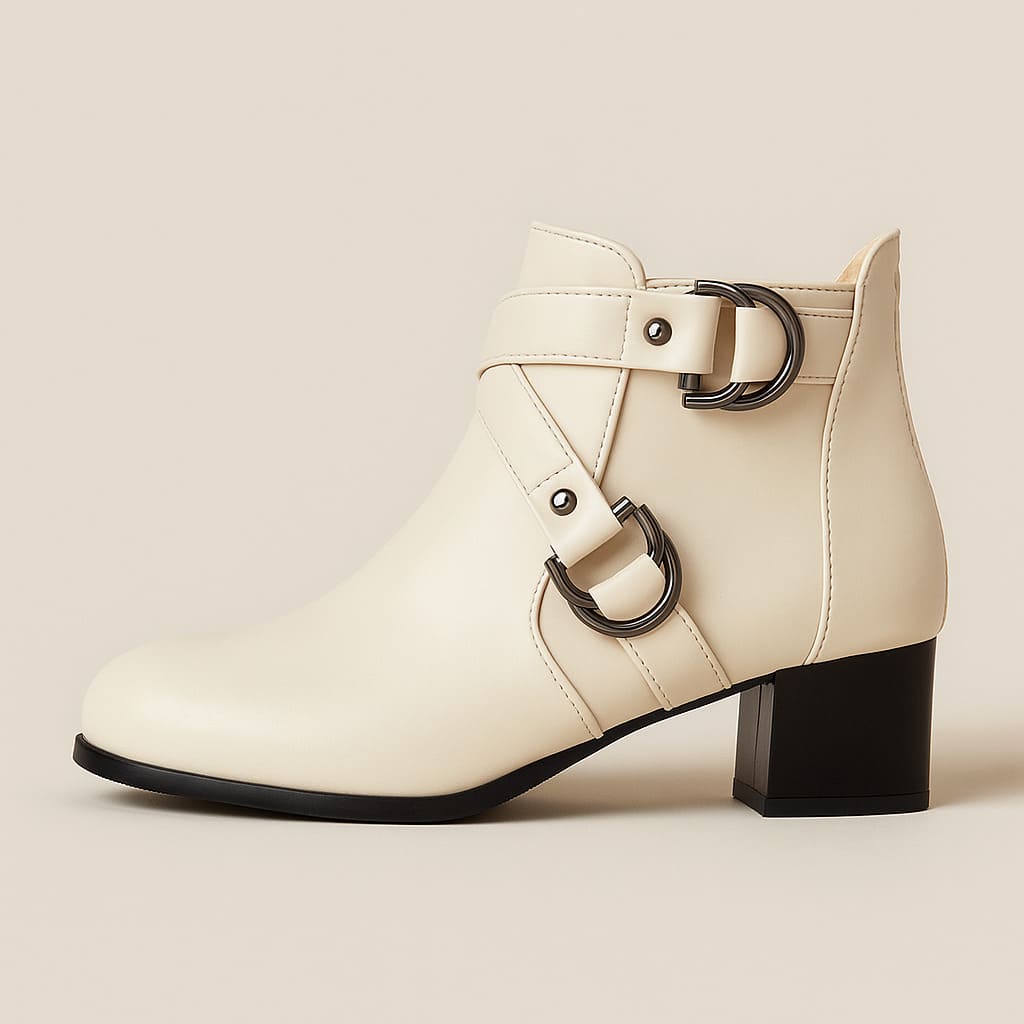 Valara Cross-Buckle Boots