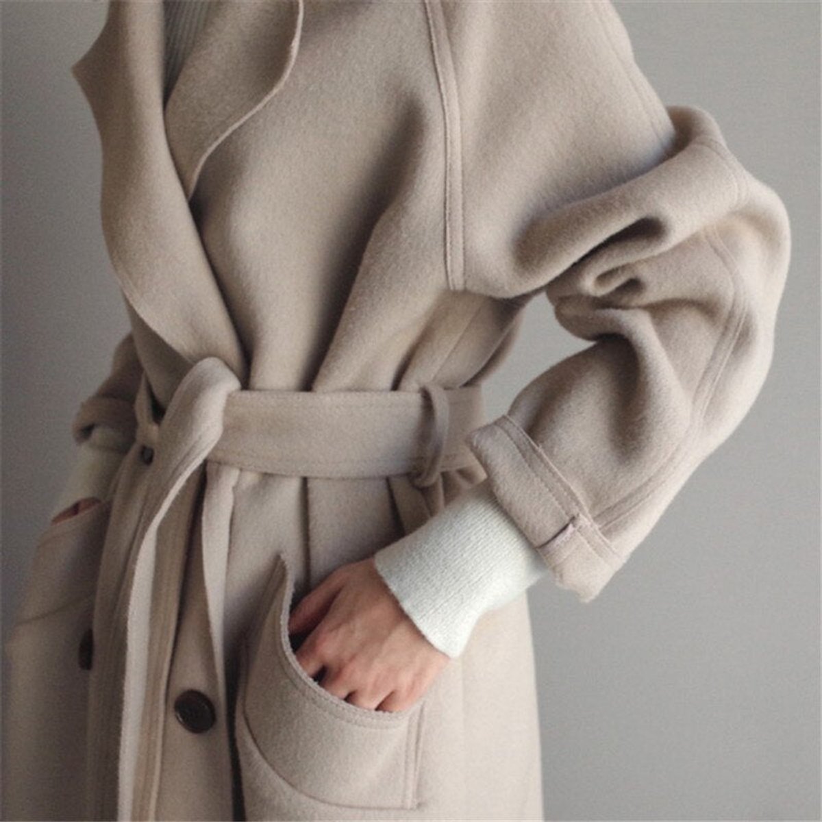 Rebekah | Women's Long Double-Breasted Cashmere Blend Coat