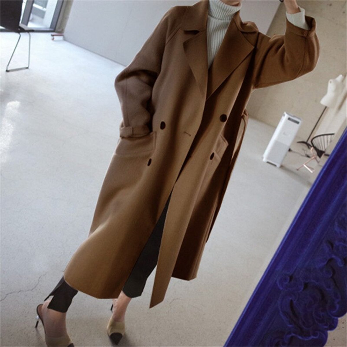 Rebekah | Women's Long Double-Breasted Cashmere Blend Coat