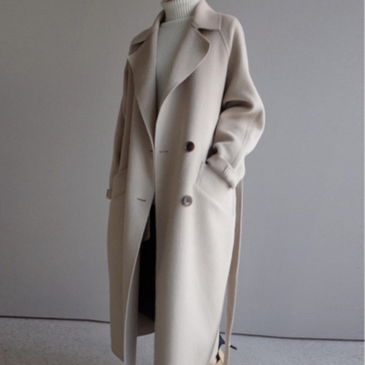 Rebekah | Women's Long Double-Breasted Cashmere Blend Coat