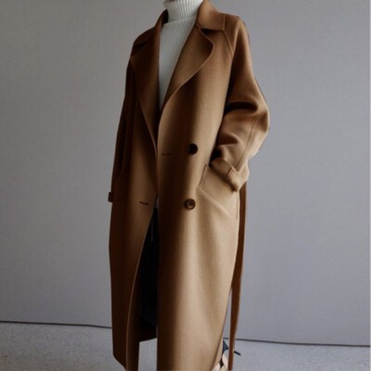 Rebekah | Women's Long Double-Breasted Cashmere Blend Coat